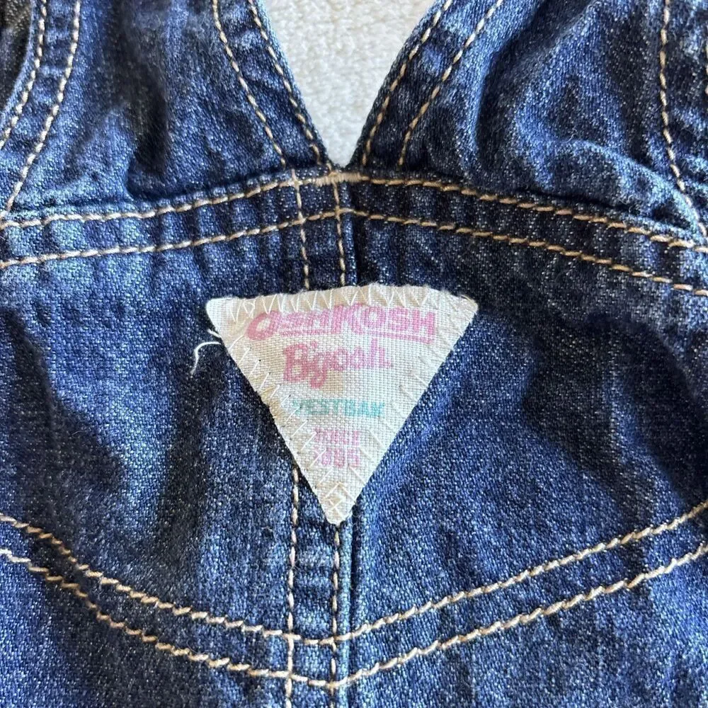 Oshkosh BGosh Jean Dress Pink Corduroy Vestbak Floral‎ Overalls Jumper 24 M